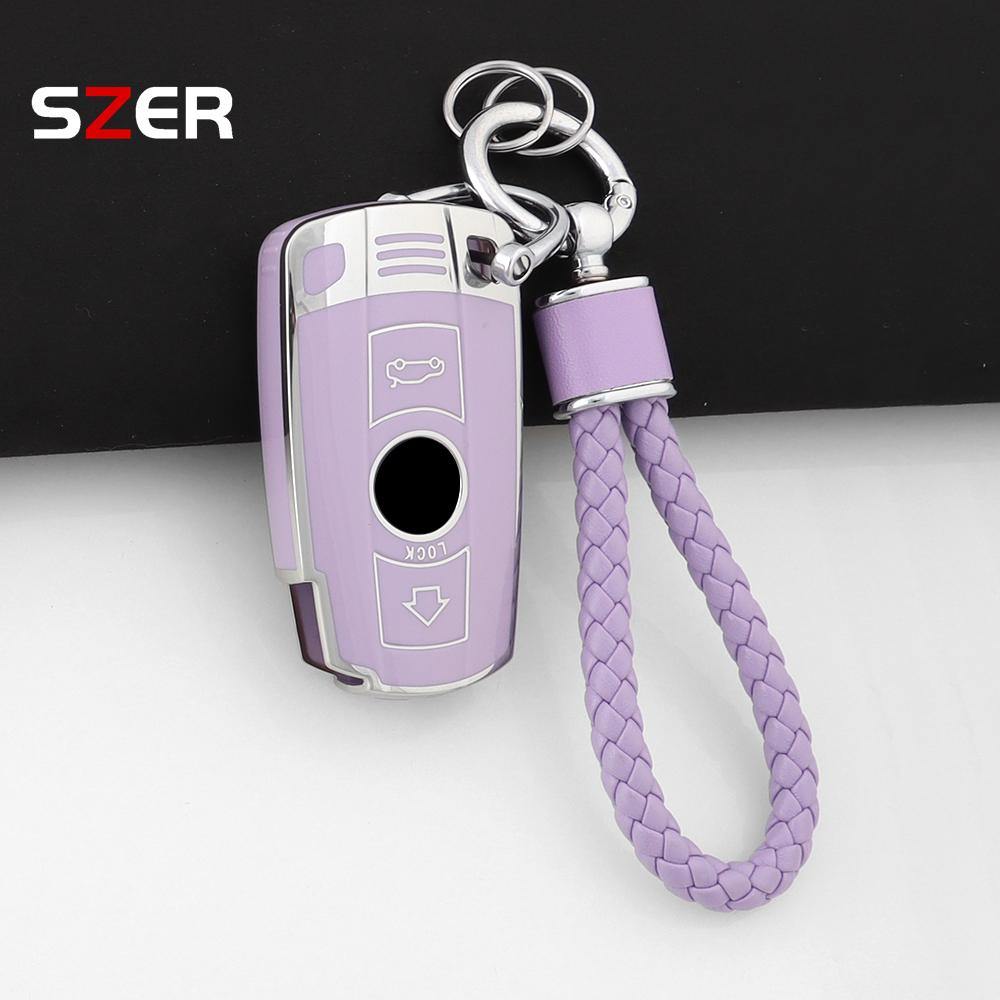 For Bmw E90 E60 E70 E87 3 5 6 Series M3 M5 X1 X5 X6 Z4 E71 E72 E88 E89 E91 E92 Fashion Tpu Car Key Case Cover Protector Keychain