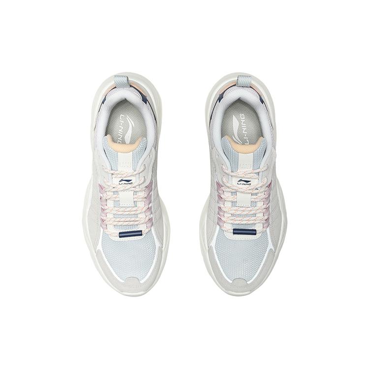 Li Ning Moonchaser Textile, TPU Cushioning Slip Resistant Abrasion Resistant Low Top Sports Casual Shoes Women's AGLQ248-3
