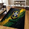 Brazil National Football Team2 Flannel Pattern Square Carpet,Area Rug,Carpet Rug for Living Room Bedroom Sofa Playroom Decor,Non-slip Floor Mat