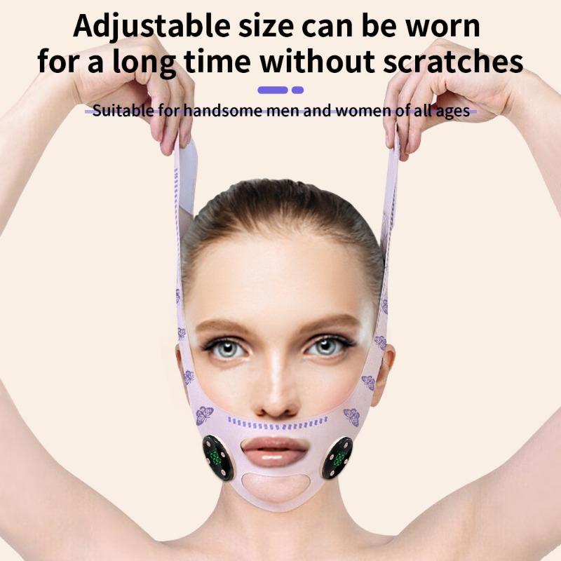 1PACK EMS Micro Current Low Frequency Pulse Massager Intelligent Thin Face Bandage Beauty Instrument v Face Beauty Mask