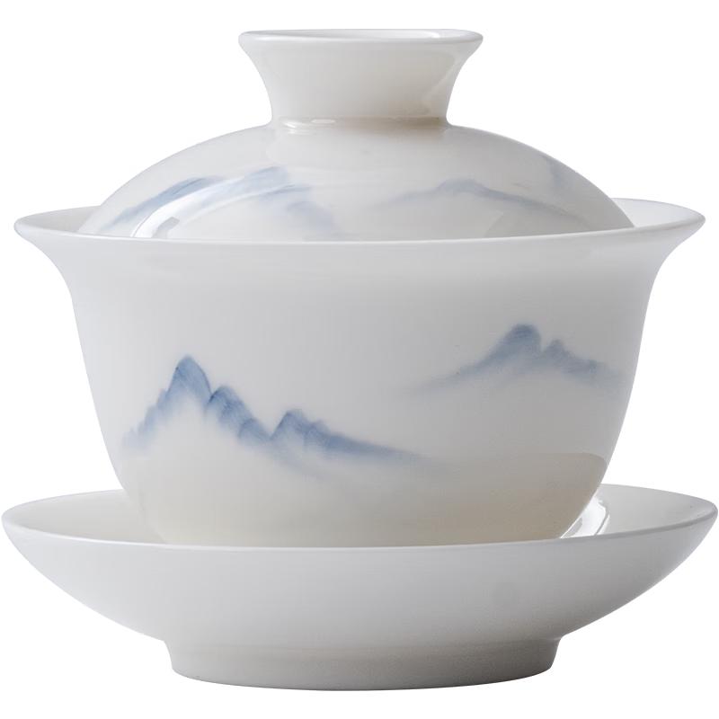 Hand-Painted Ceramic Gaiwan Tea Set