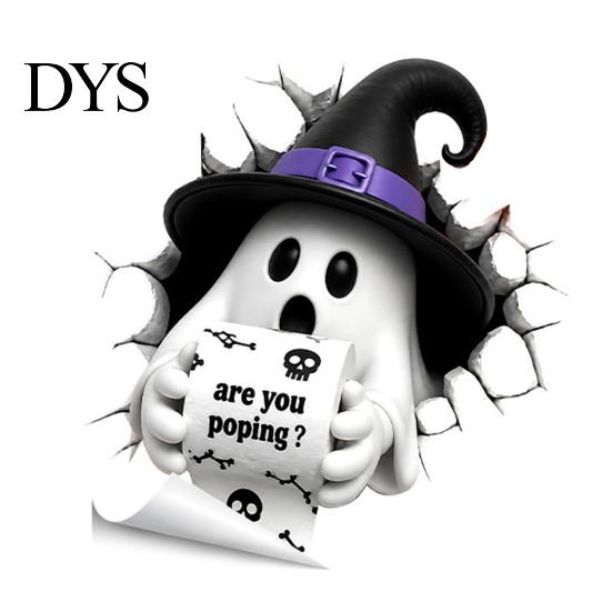 Waterproof PVC Bathroom Art Halloween Toilet Seat Cover Stickers, Scary 3D Crack Ghost Skeleton Cute Lid Wrap Tank Decals, Horror Wall Sticker