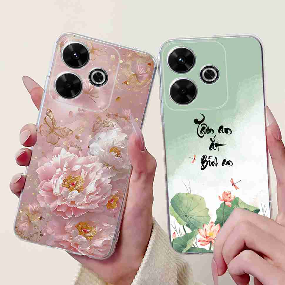 For Xiaomi Redmi 13 4G Case Fashion Girl Flower Silicone Soft TPU Shockproof Cover Coque For Redmi13 redemi13 Bumper Phone Case