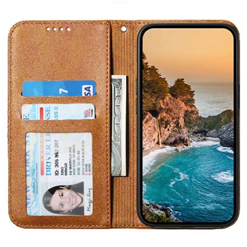 

For iPhone 16 Pro Wallet Phone Case Imprinted PU Leather Flip Cover Yellow