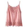 Sommer Retro Baumwolle und Leinen Camisole Künstlerisch Schlicht Dünn Vielseitiges Basic-Shirt Waldspitze Weste für Damen