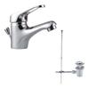 Chrome Finish Basin Waste Plug Elegant Chrome Finish Sink Drain With Overflow and Pull Rod for Commerical Use