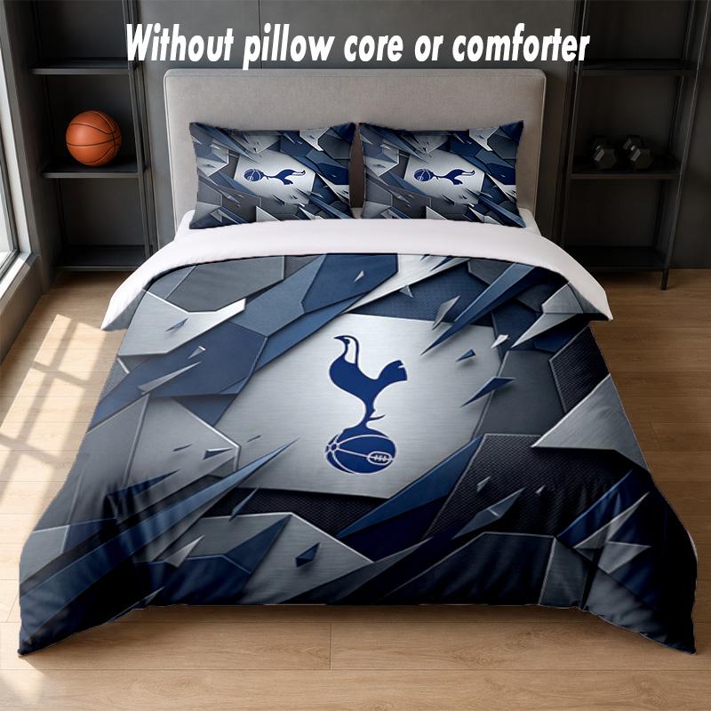 Tottenham Hotspur Design Bett Bettwäsche Set 1 Bettbezug + 2 Kissenbezüge Weich Atmungsaktiv Haushalt Bettwäsche