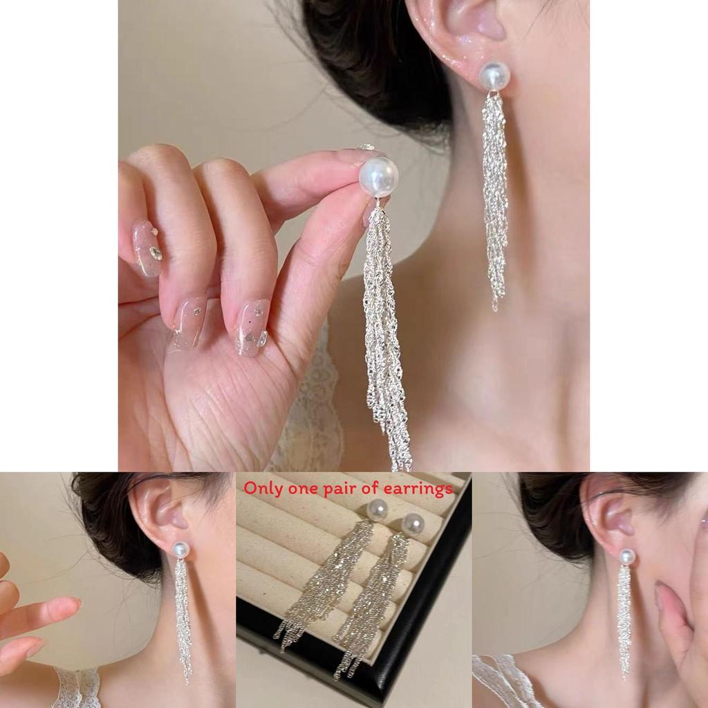 Geometric Artificial Pearl Drop Earrings With Alloy Construction For Casual Daily Wear Women