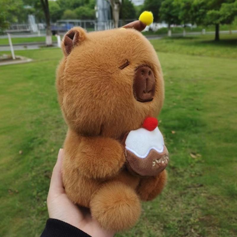 Capybara Pluche Speelgoed Lieve Verjaardag Capibara Zoete Beer Zachte Taart Pop Kawaii Cartoon Gevuld Voedsel Dessert Creatief Vakantiecadeau