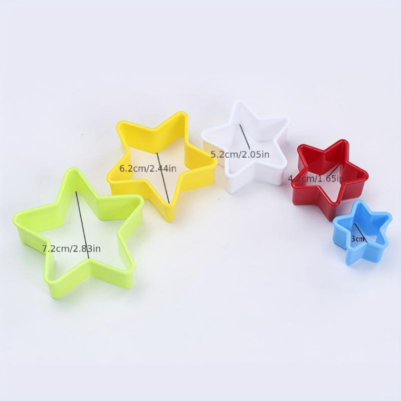 1Set, Star Shaped Cookie Cutters, Plastic Pastry Cutter, Pentagram Biscuit Molds, Baking Tools, Kitchen Accessories