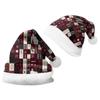 2024 Christmas Double-Sided Plush Hat with Holiday Print for Adults and Children