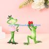 J0MC Resins Couple Lover Frogs Figurine Wedding Funny Creative Love Declarations Frogs
