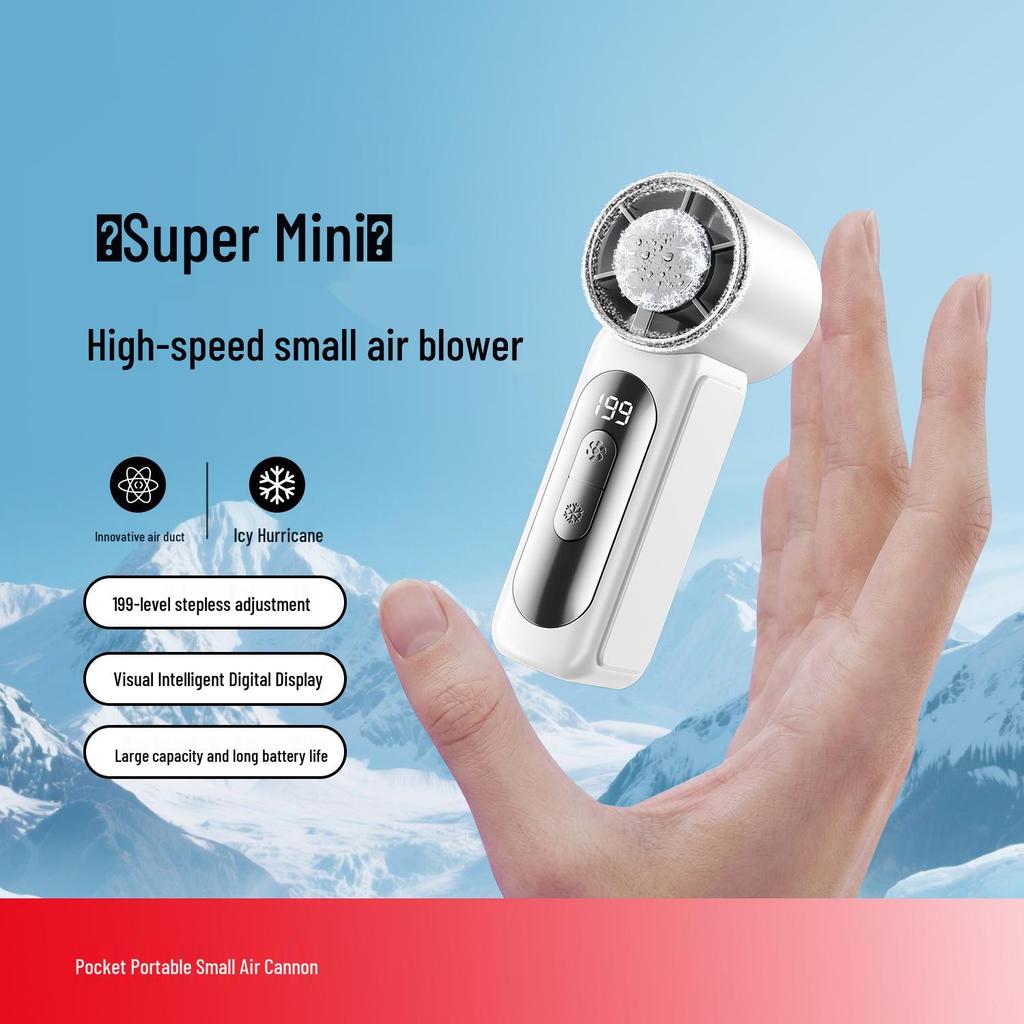 Smart Digital Display Handheld Rechargeable Mini Fan – Stepless Speed & Portable for Outdoor Use