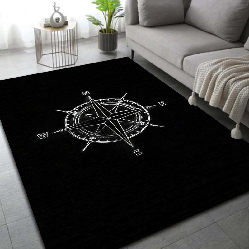 Retro Compass Map World Map Area Rug,Carpet Rug for Living Room Bedroom Sofa Decoration,Kitchen Doormat Non-slip Floor Mat Cool
