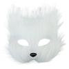 Funny Realistic Plush Cat Mask Cartoon Long Furry Half Face Mask Halloween Decoration Animal Masquerade Mask Christmas