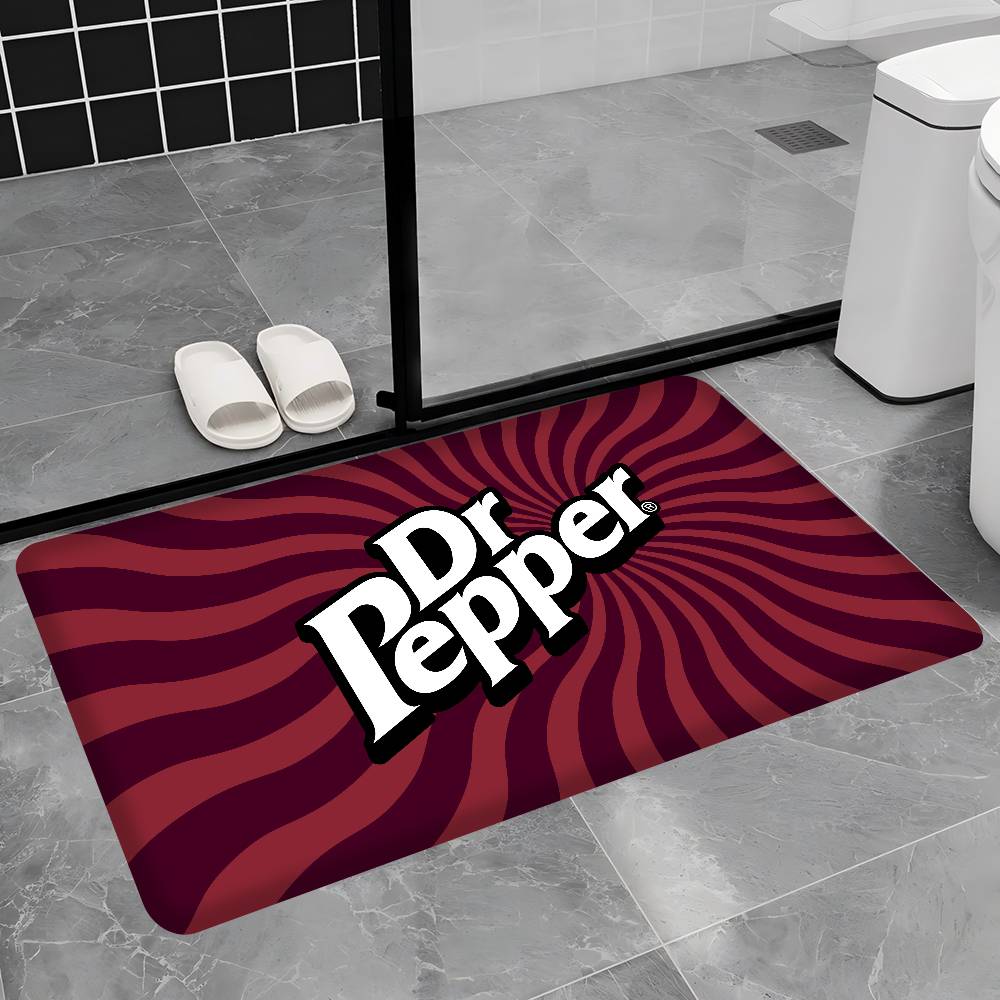 D-Dr Pepper Bathroom Mat Anti-slip Absorb Water Long Strip Cushion Bedroon Mat Welcome Doormat