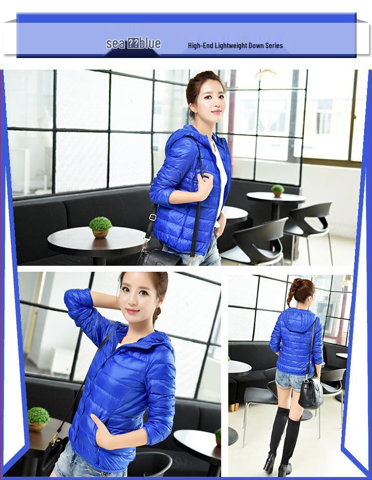 2026 Women's Lightweight Hooded Down Jacket - Ultra-Light Short White Duck Down for Winter