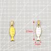 Breloque Poisson Crabe Rayé Or & Émail - Accessoires DIY pour Collier, Bracelet, Boucles d'Oreilles (2 Styles, Acier Inoxydable)