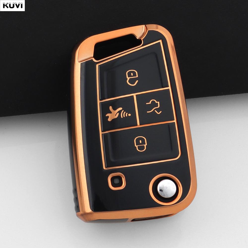 

Tpu 3 4 Buttons Car Flip Key Case Cover For Vw Volkswagen Golf 7 Mk7 Tiguan Mk2 For Seat Ateca Leon Fr 2 Ibiza For Skoda Octavia