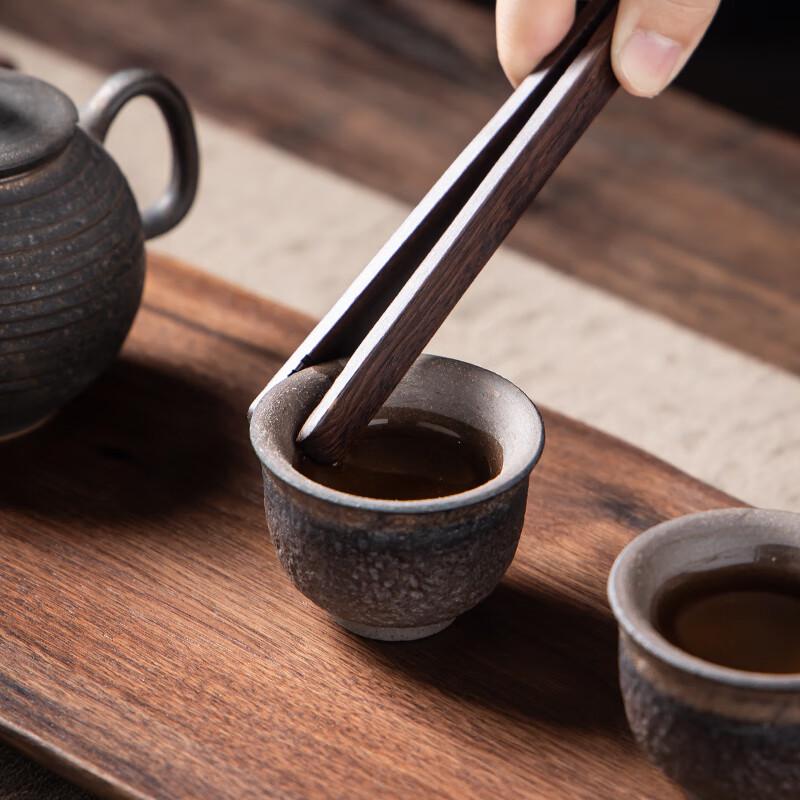 Walnut Wood Gold Jade Tea Ceremony Tools Set