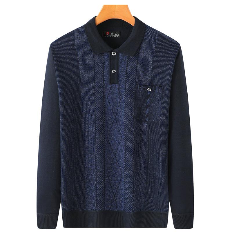 Men's Plus Velvet Sweater for Winter - Warm Knitwear for Middle-Aged and Elderly