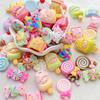 10 Cute Colored Flower Series Resin Doll Crafts Flat Bottom Corner Jewelry Making Hair Accessories