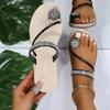 Fashion Sandals Women's Summer New Fashion Beach Sandals Rhinestone Flat Slippers Luxury Sandals Women Designers Designer Shoes
