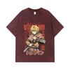 Koszulki Washed 275 GSM 100% Bawełna Vinland Saga V1 Nadruk Thorfinn Unisex Ciężka Bawełniana Koszulka