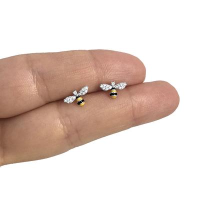 Huitan Dainty Bee Stud Earrings for Women  Color/Gold Color Funny Daily Wear Ear Piercing Earrings Teen's Jewelry Dropship