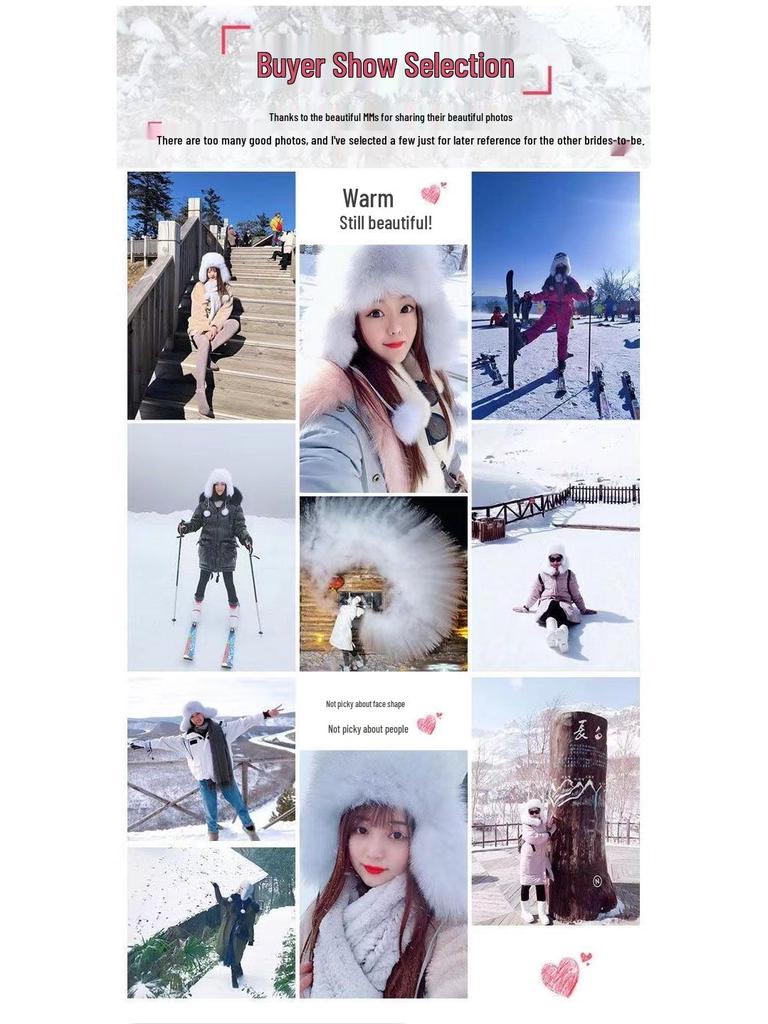 Women's Imitation Fox Fur Lei Feng Hat, Fluffy Ski Hat with Ear Protection for Autumn and Winter Warmth.