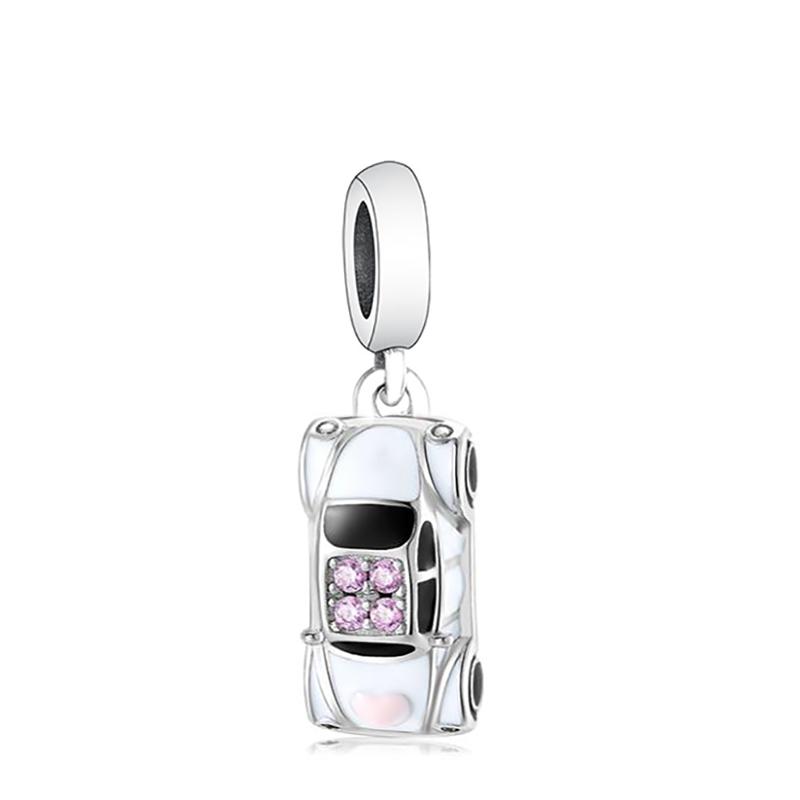 Passend für Original Pan Charms Armband Authentisch 925 Silber Rosa Nagellackflasche Perle Zum Herstellen von Damen Berloque Mode