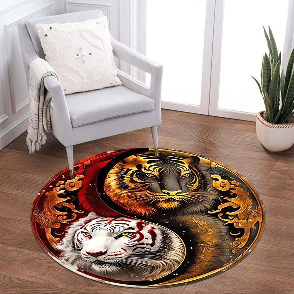 1pc home carpet yin yang floral design non-slip rug for office decor and living room gift ideas