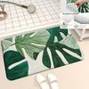 2D Green Leaves Leaf Carpet Mat Rug Home Decoration Tropical Plant Pattern Area Rug Green Botanical Floor Mat Living Room