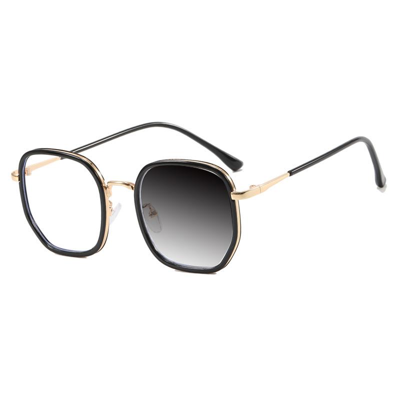 New Brand Milk Coffee Color Women Square Frame Photochromic Anti Blue Light Prescription Reading Glasses