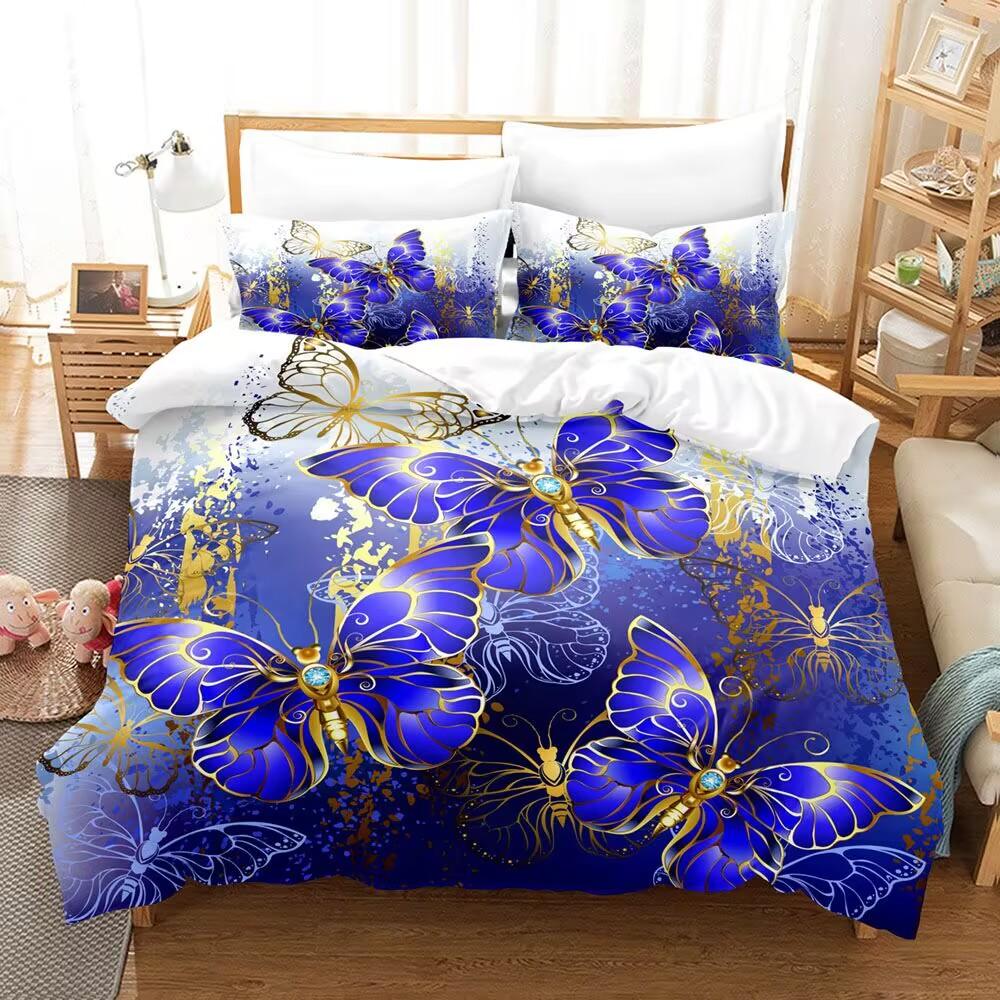 Colorful Butterfly Bedding Set 3D Print Luxury Soft Weightless Fantastic Kid Boy Girl Birthday King Queen Twin Size Duvet Cover