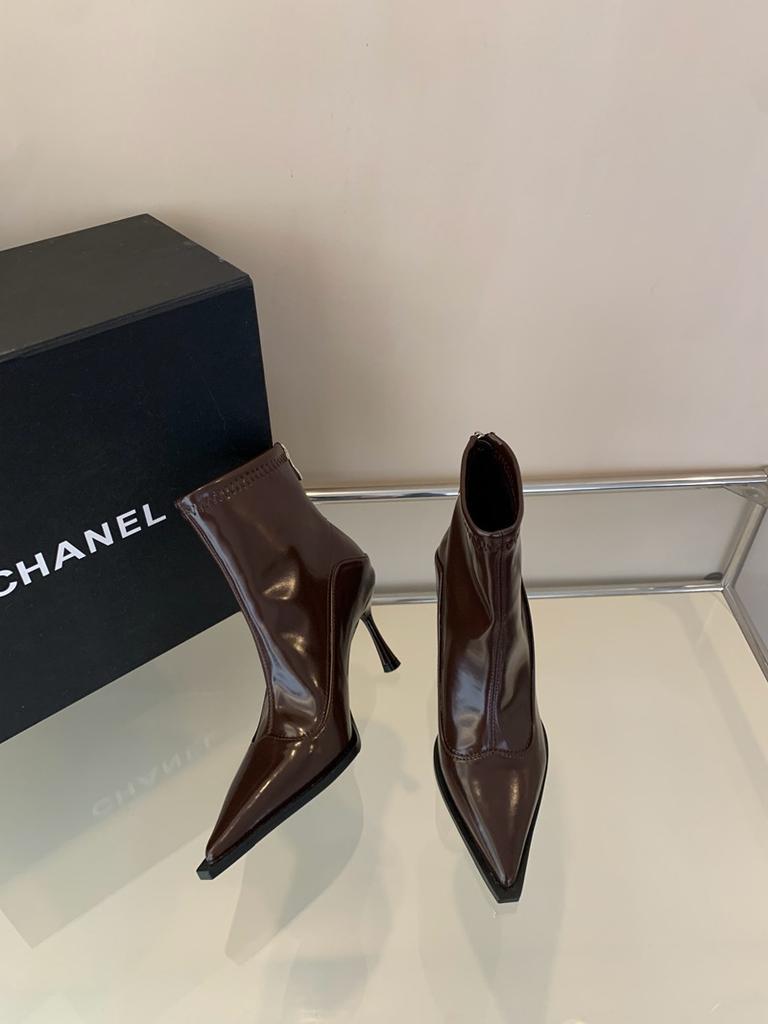 Fashion Women's  Soft Leather Pointed Toe Thin High Heel Shoes Sexy Autumn Winter Shoes Women Dress Warm Wedding Ankle Boots