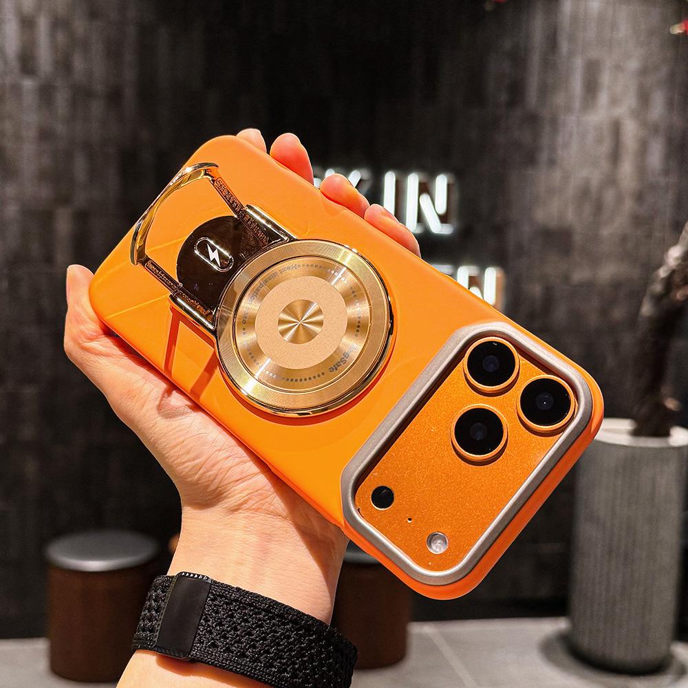 

Blade Pull Rod Pull Rod Bracket Magnetic Case For iPhone 17 Air 16 15 14 13 12 11 Pro Max Plus Magsafe Bracket Cover iPhone 15 Pro Max помаранчевий