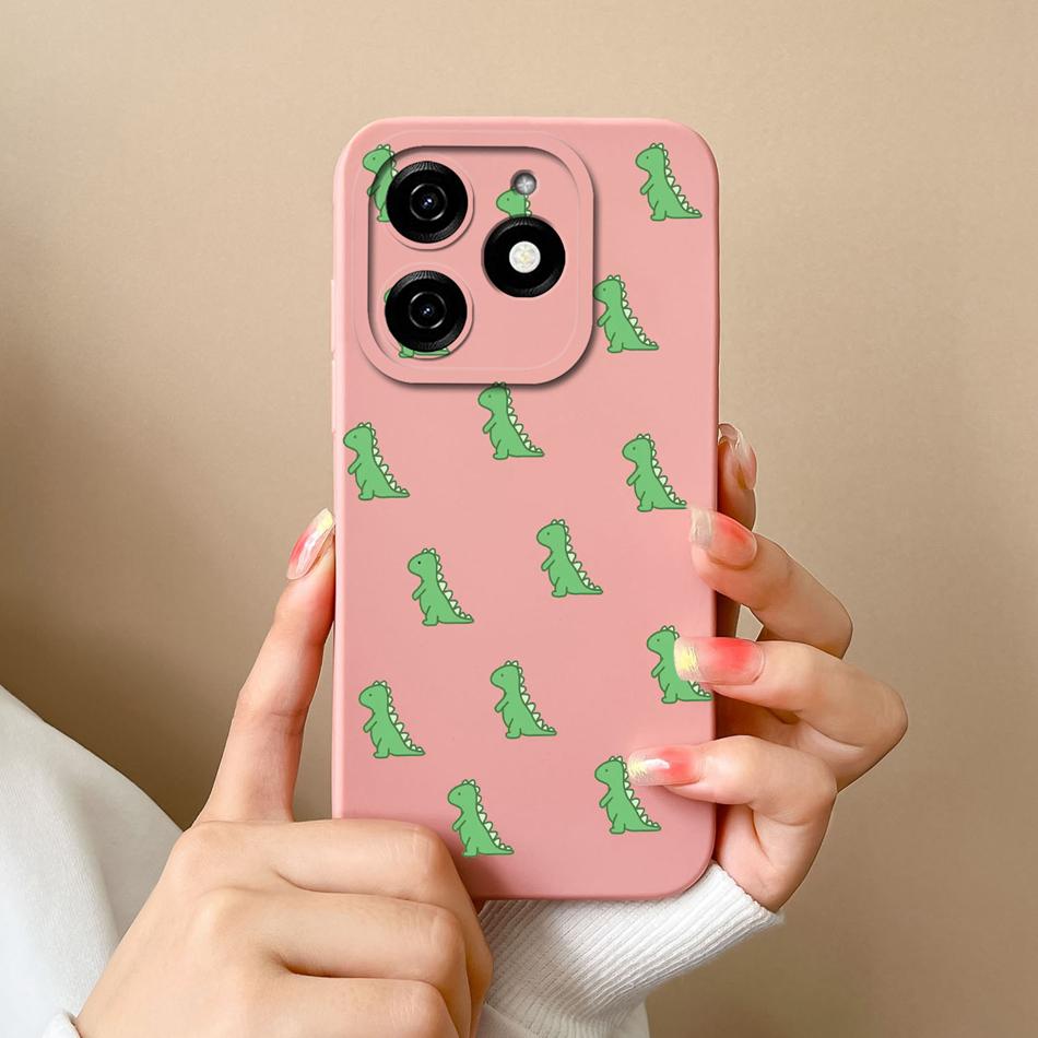 Dinosaur Case For infinix Smart 8 Pro Plus Soft Back Cover Comfortable Liquid Silicone High Quality Phone Housing For Smart8 HD
