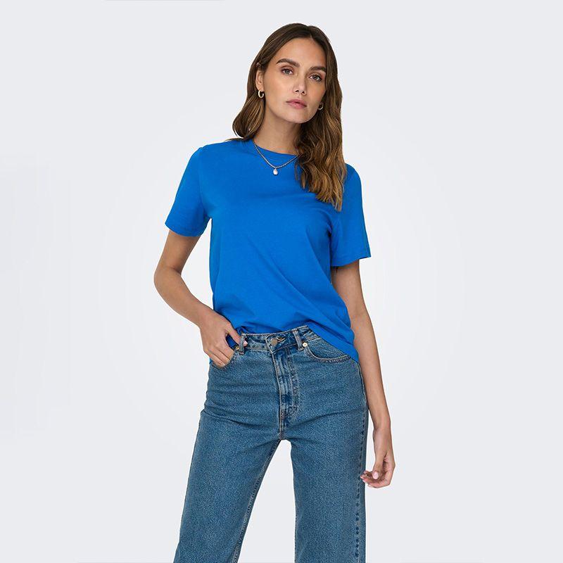 Pisa Kurzarm-Top mit Rundhalsausschnitt aus 100 % Baumwolle, Cloud Dancer Damen JDY