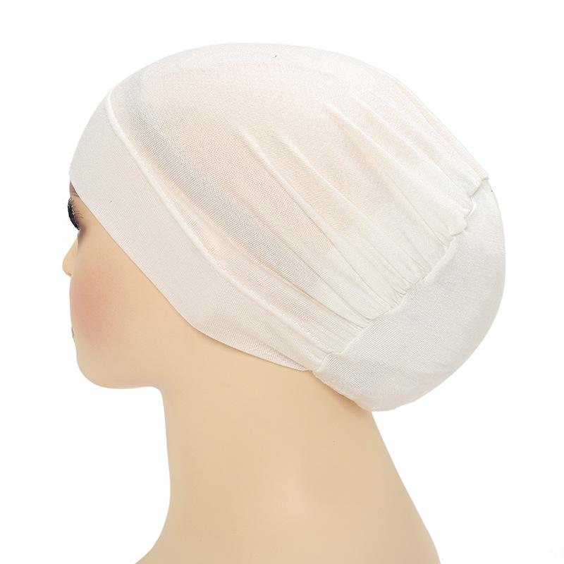 2024 New Soft Elastic Muslim Fashion Hijab Undercaps Women's Headscarf Hat Chemo Hats Hair Care Solid Color Turban Bonnet