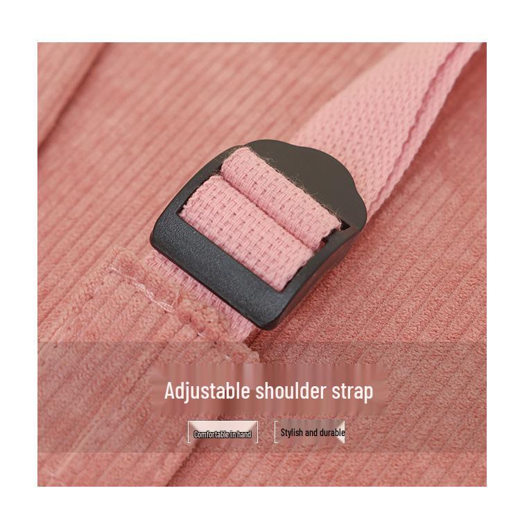 Cross-Border Large Capacity Corduroy Backpack: Versatile, Portable Student Bag for College Style & High School. Lightweight Double-Shoulder Design.