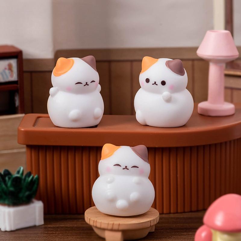 4Pcs/set Cartoon Cat Animal Miniatures Mini Figurine Resin Ornaments Fairy Garden Decoration Micro Landscape