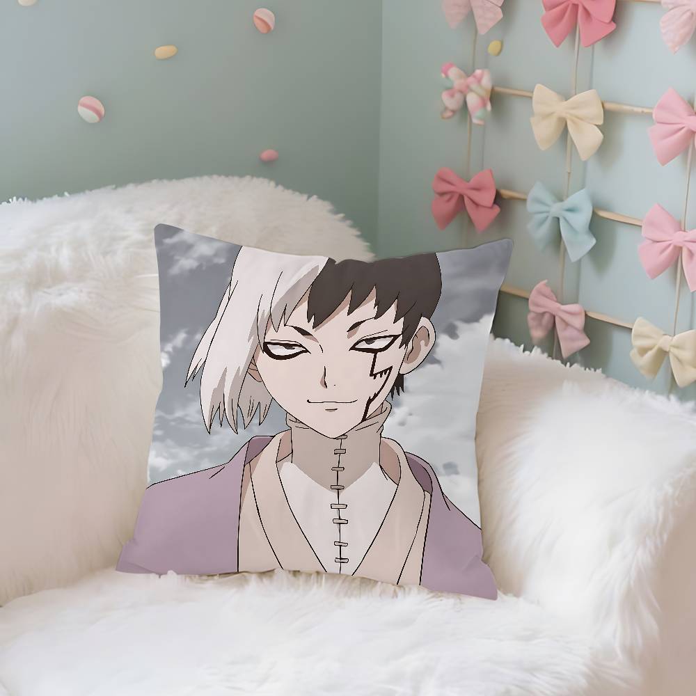 Dr. Stone Case Plush Fabric Soft Pillowcase Double Sided Print Cushion Cover Household Gifts