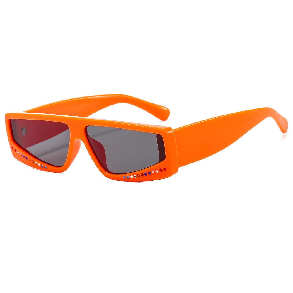 Luxury Leopard Gradient Rectangular Women Sunglasses Colorful Bright Diamond Decoration Small Frame Men Sun Glasses Uv400