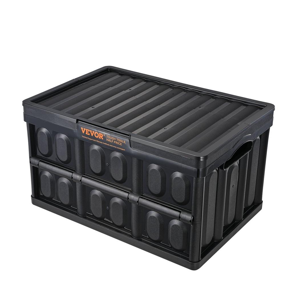 Faltbare Aufbewahrungsboxen mit Deckel, 45L 3er-Pack, Faltbare stapelbare Kunststoff-Transportkisten mit Griffen, Große strapazierfähige Behälter für Kleidung, Spielzeug,