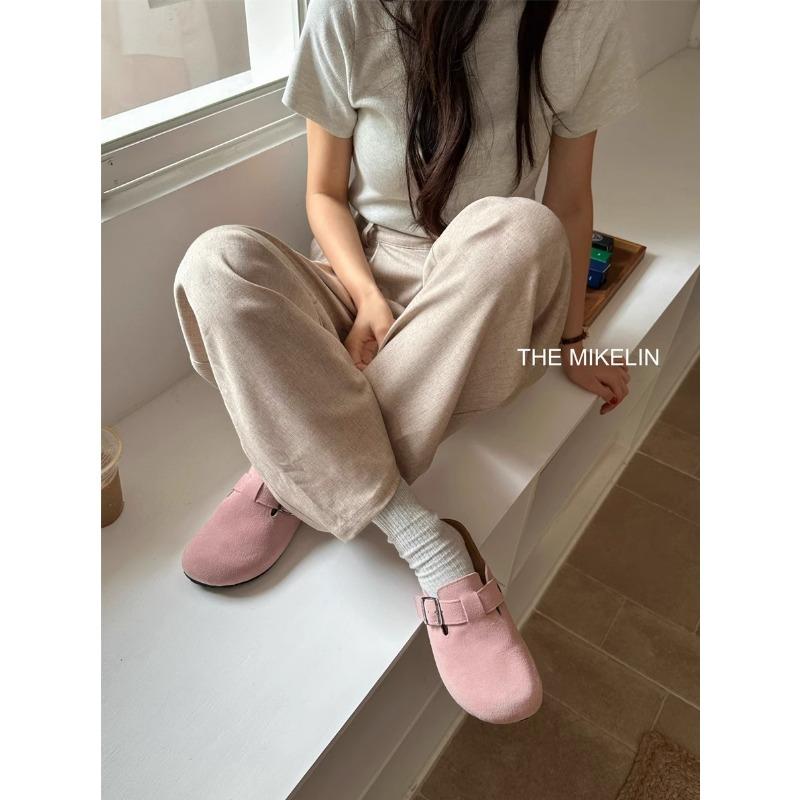 Thick Bottom Ugly Cute Cork Women's Spring New Retro Baotou Half Slippers