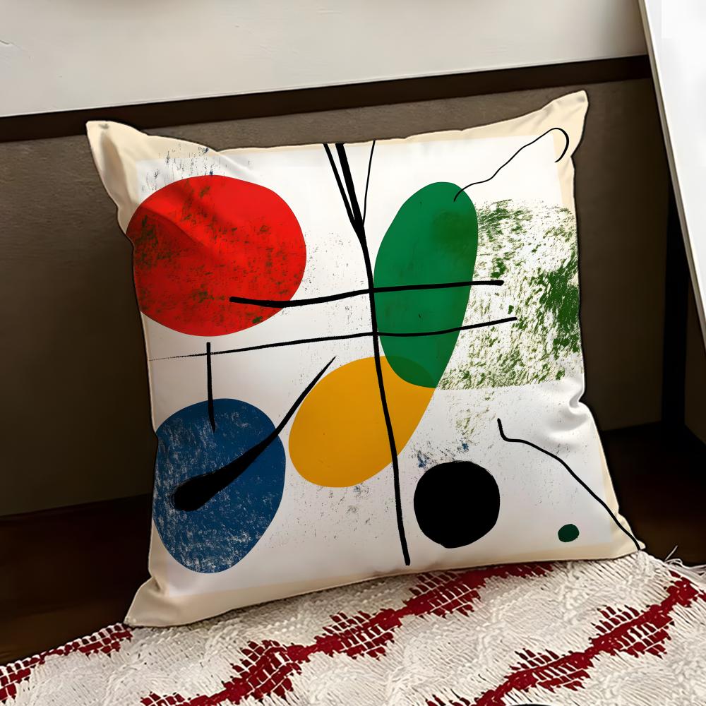 JJoan MMiros Art Cushion Cover Reversible Soft Durable Pillow Cover Home Car MultiScene Use for Daily Comfort