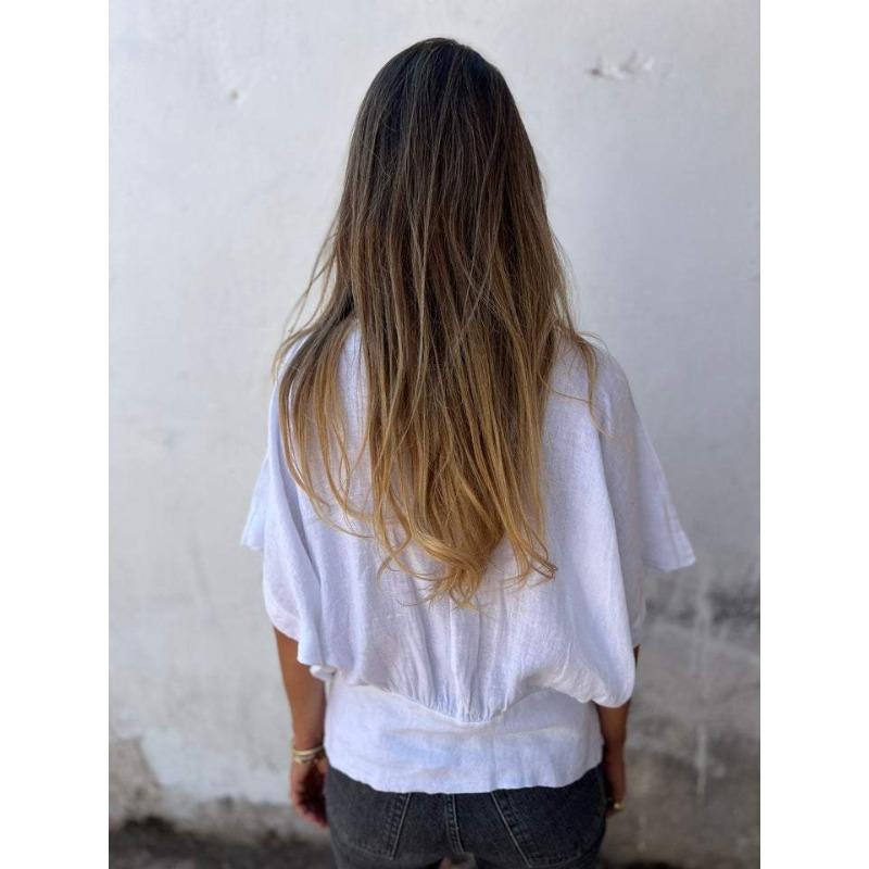 Sommer Damen Plus Size Loose T-Shirt V-Ausschnitt Casual Tops