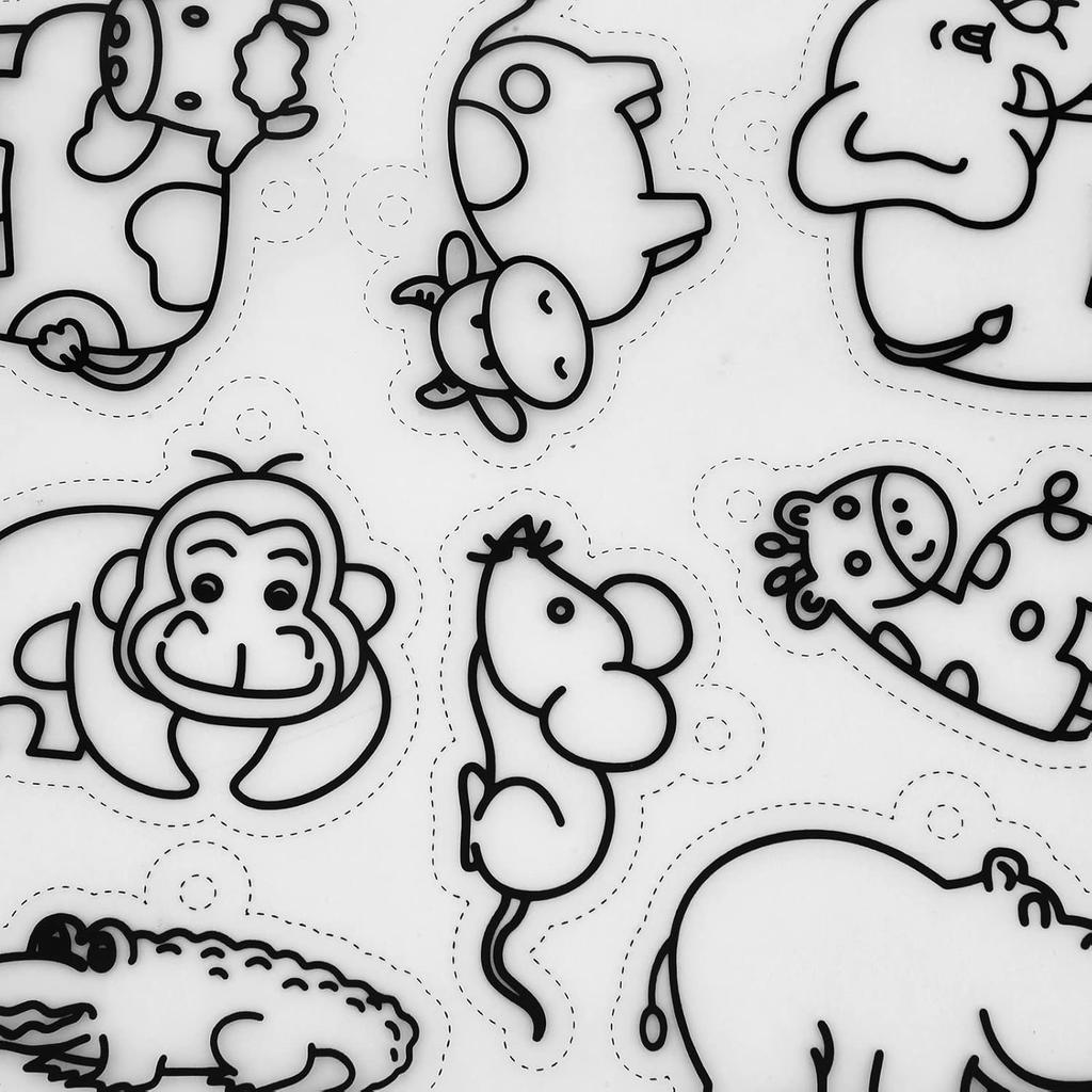 24Pcs Shrink Plastic Sheet Kit, Animal Pattern Heat Shrink Paper Shrink Art Paper Kit for Keychain Pendant Decoration Creative Craft Ornaments