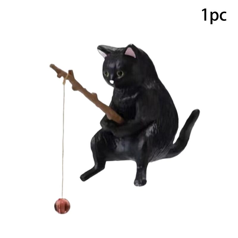 

Fish Tank Fishing Cat Hanging Creative Landscape Office Ornaments Fishing Fun Mini Decorative Micro-Landscape